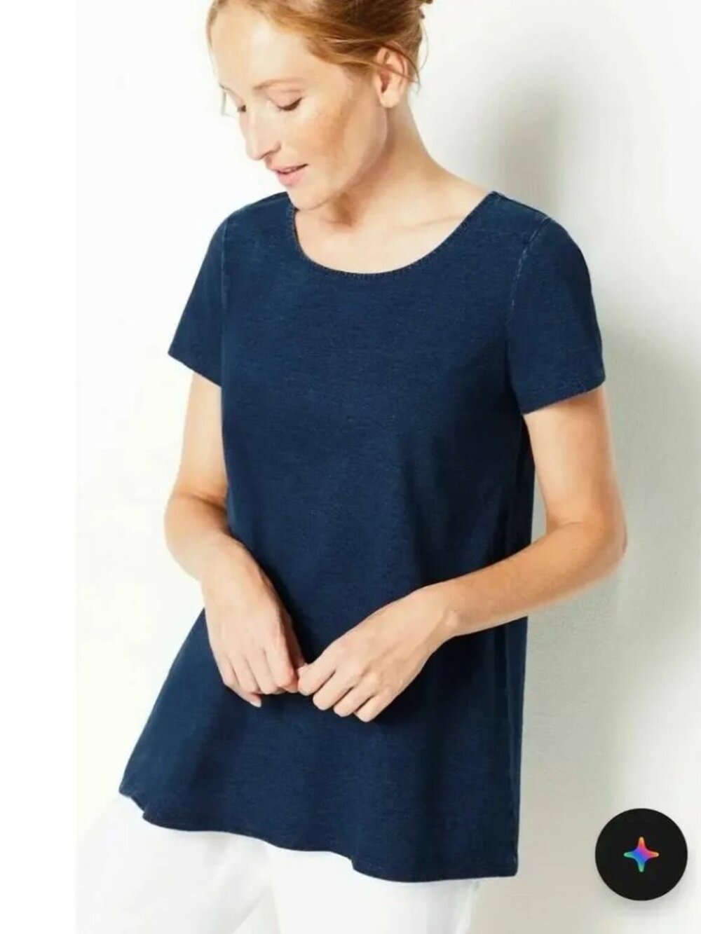 purejill XL J Jill Indigo Tunic High Low Top